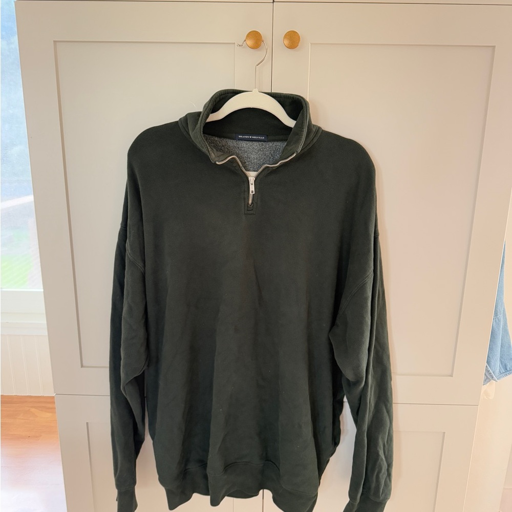 Brandy Melville Oversized Dark Green Quarter Zip